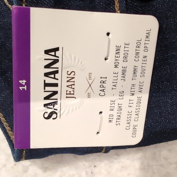 Sz 14 Santana Jeans Mid-Rise straight leg Capri style classic Fit jeans. - Picture 5 of 7